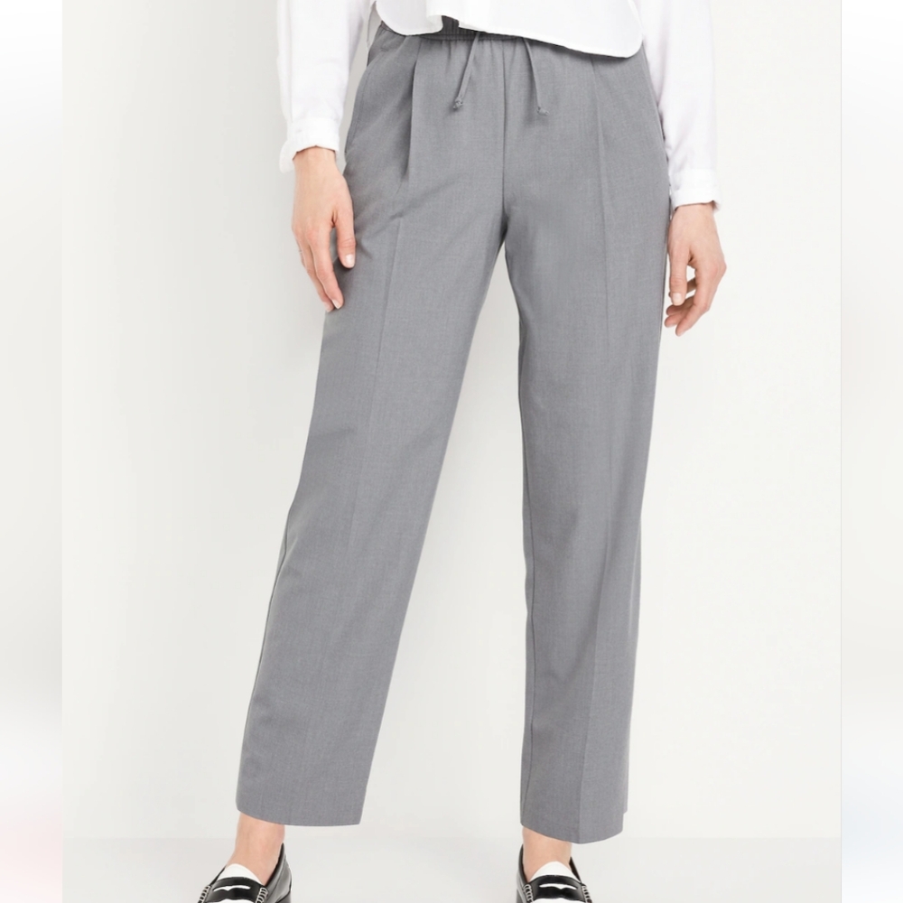 Old Navy Women's High-Rise Billie Gray Trousers With Comfort Waistband